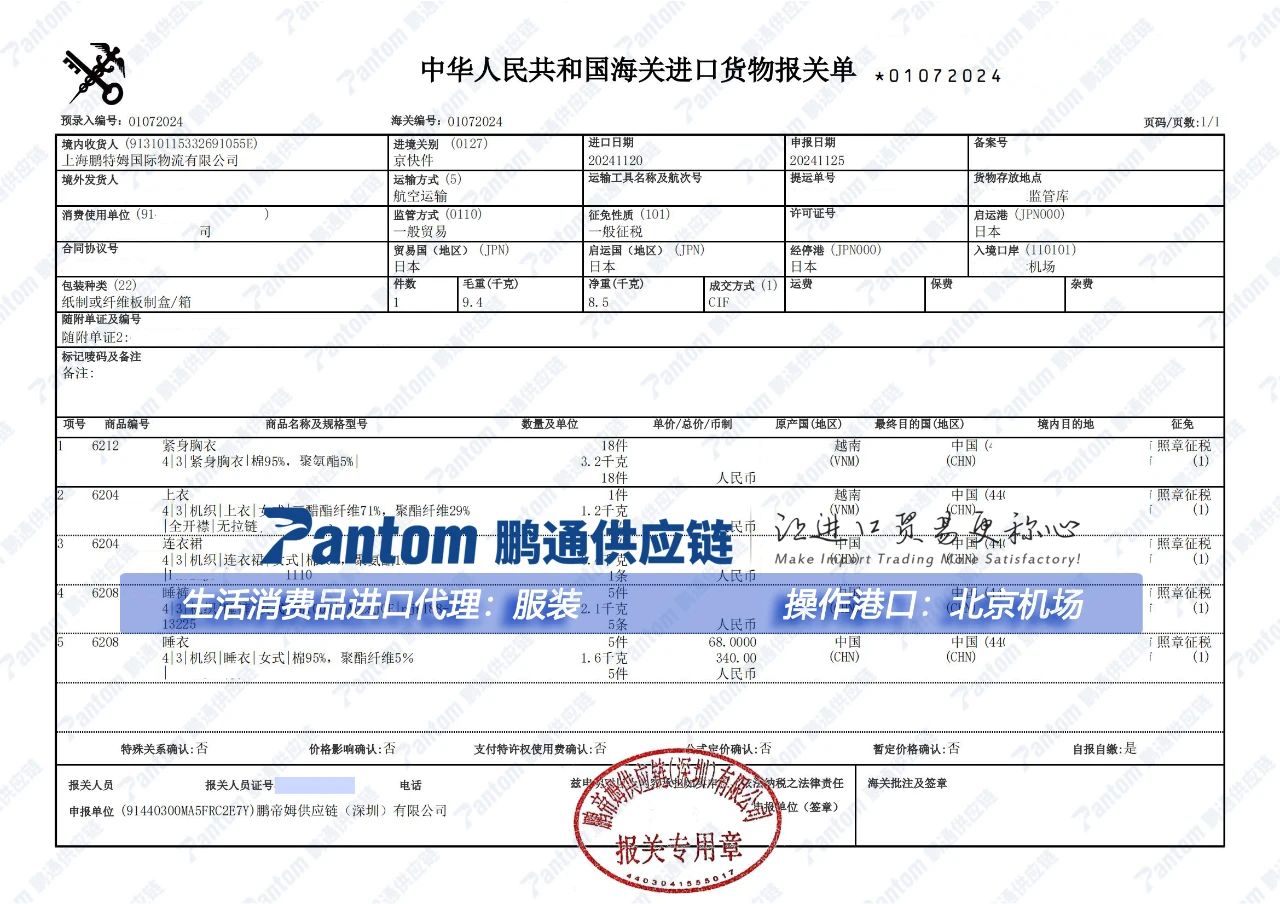 【進(jìn)口案例】衣服到了，冬天來(lái)了也不怕！